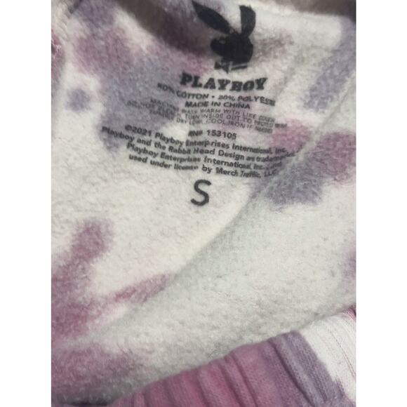 Playboy Surf Club Fleece Shorts pink Tye Dye Size Small - Picture 5 of 5